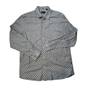 Ted Baker London Men's Button Down Shirt Size 5 (XL) Geometric Print Portugal